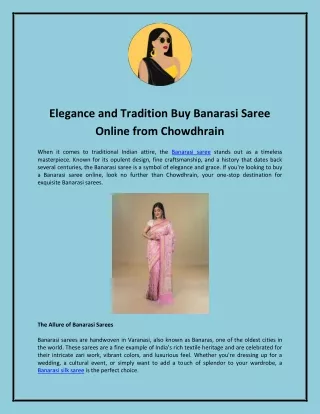 Elegance and Tradition Buy Banarasi Saree Online from Chowdhrain