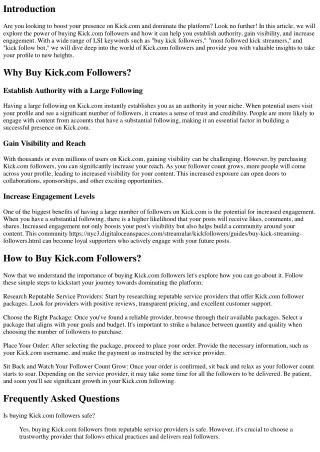 Buy Kick.com Followers and Dominate the Platform
