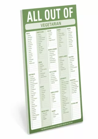 [PDF] DOWNLOAD Knock Knock All Out Of Pad (Vegetarian), Vegetarian Shopping List Note Pad