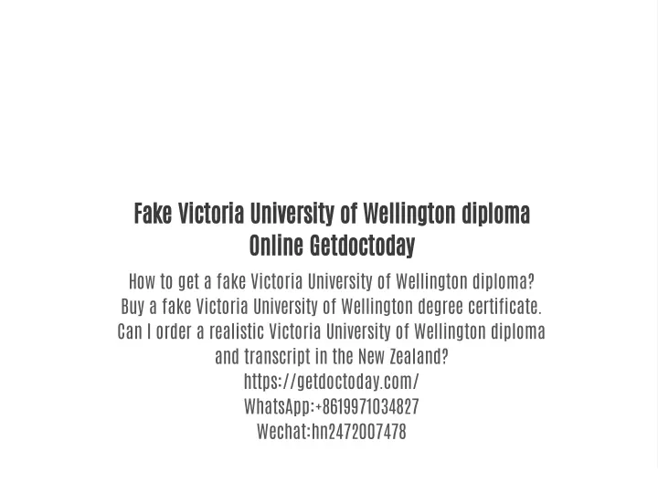 fake victoria university of wellington diploma