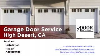 Garage Door Service Located in High Desert, CA