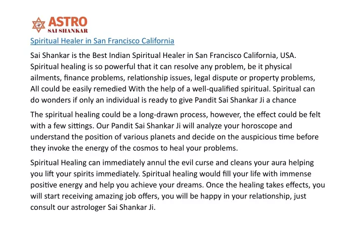 spiritual healer in san francisco california