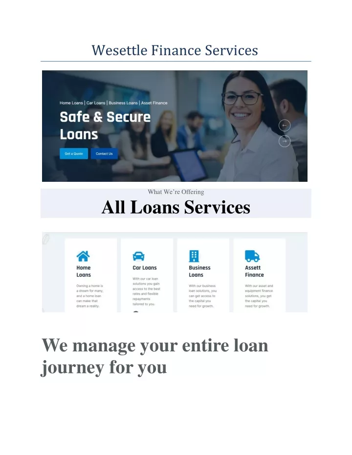 wesettle finance services