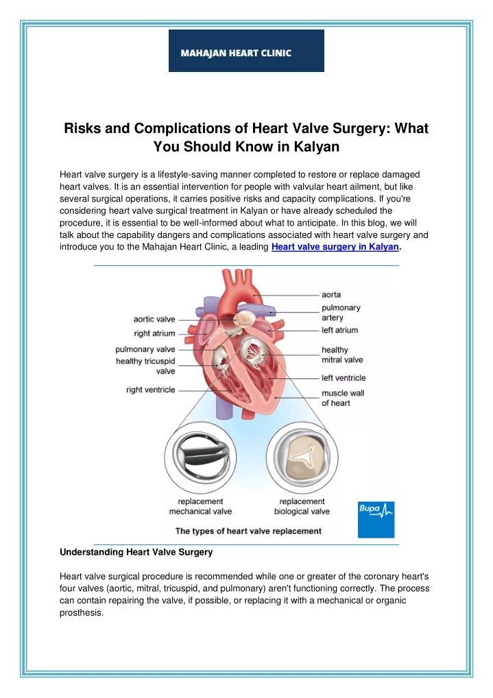 risks and complications of heart valve surgery