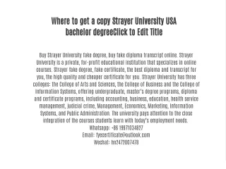 Where to get a copy Strayer University USA bachelor degree