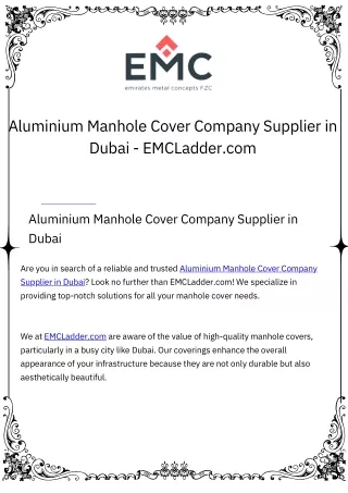 Aluminium Manhole Cover Company Supplier in Dubai