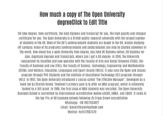how much a copy of the open university