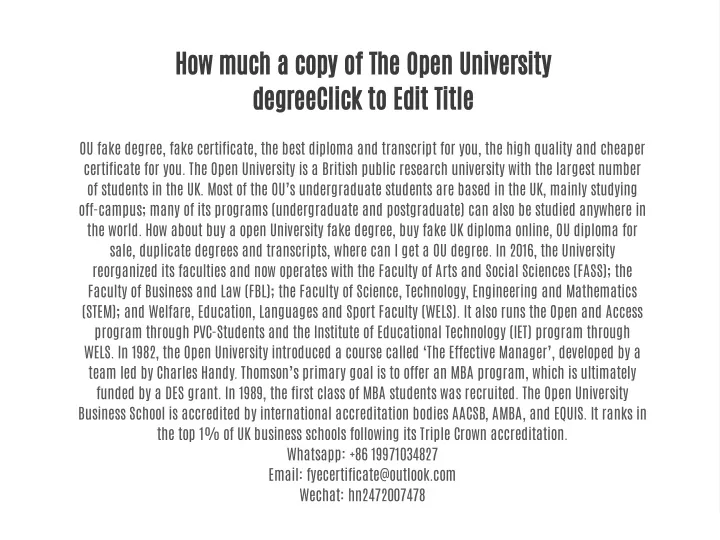 how much a copy of the open university
