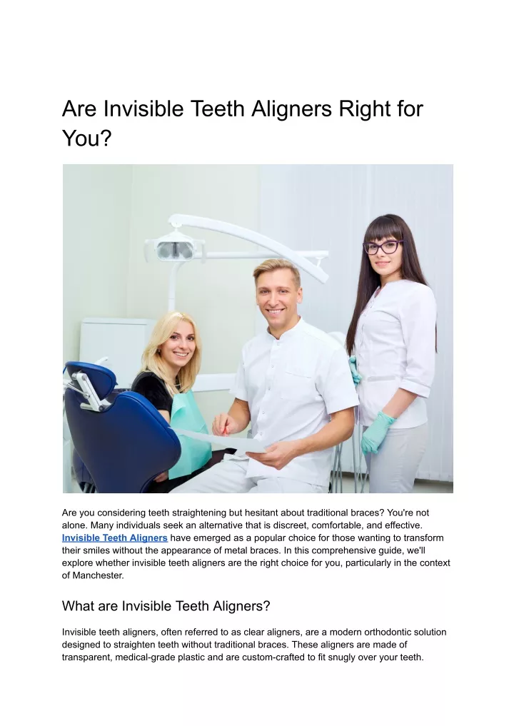 are invisible teeth aligners right for you