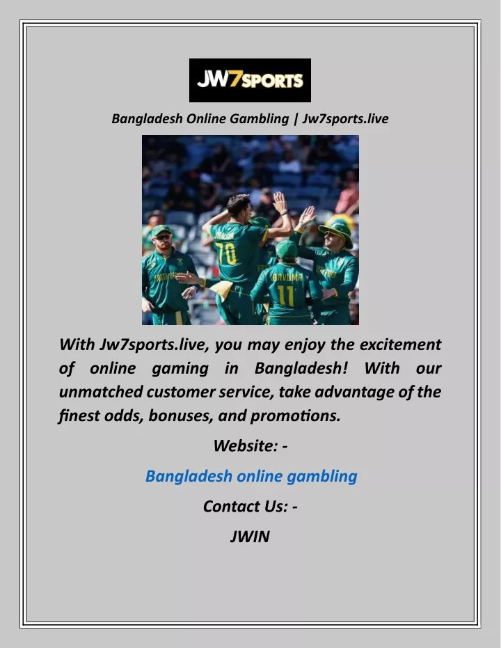 bangladesh online gambling jw7sports live