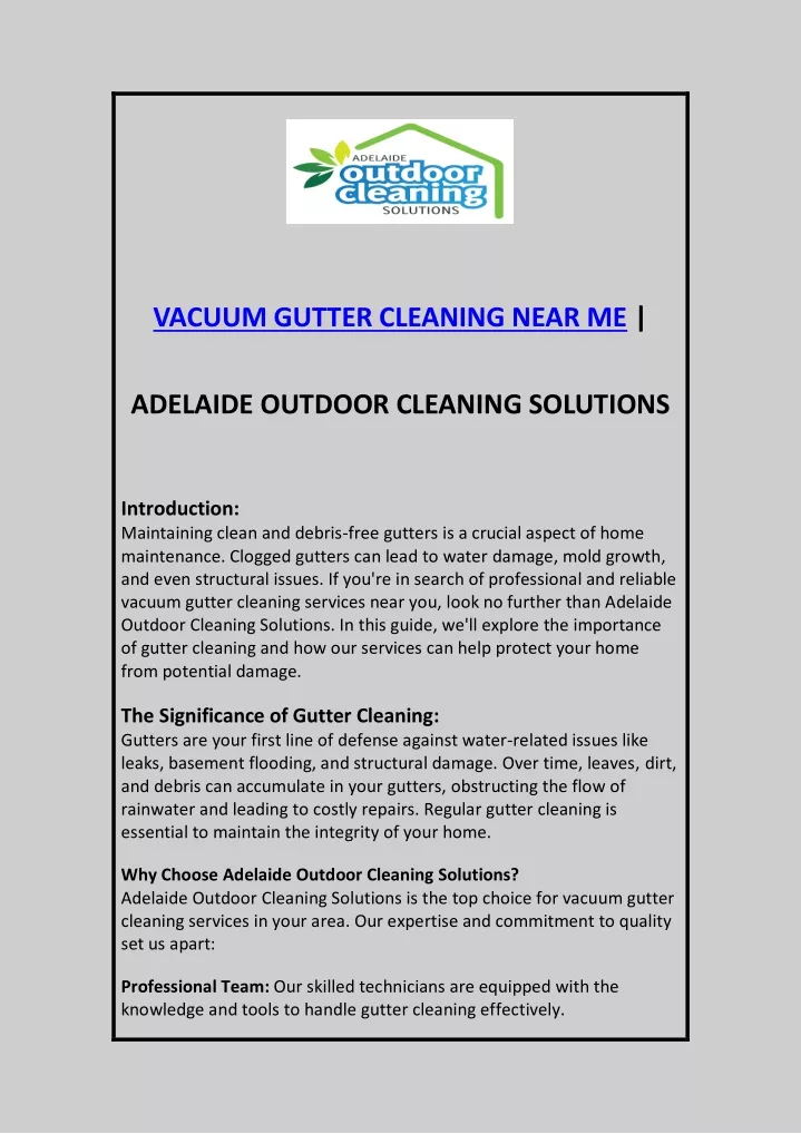 vacuum gutter cleaning near me