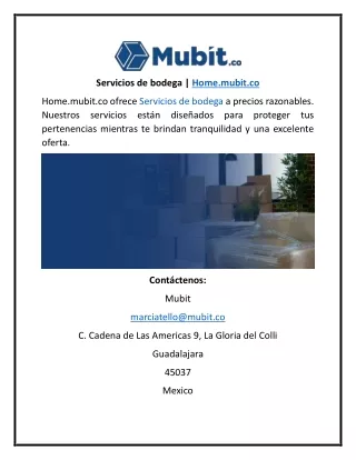 Servicios de bodega | Home.mubit.co