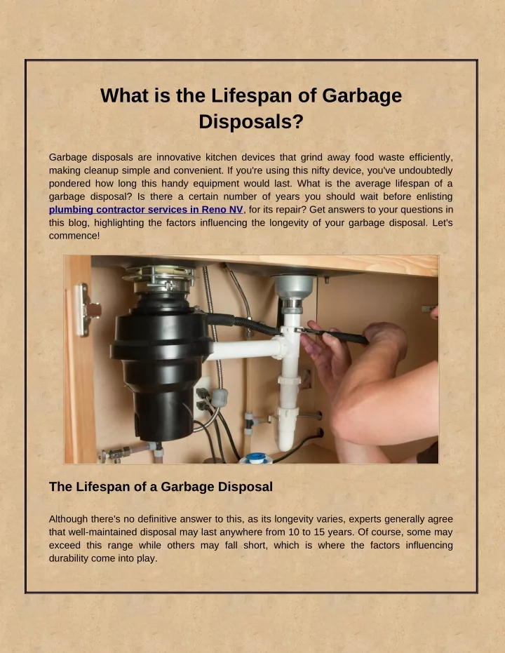 what is the lifespan of garbage disposals