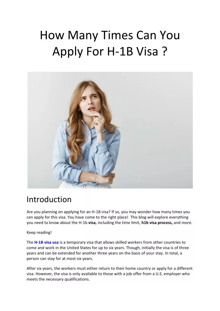 how many times can you apply for h 1b visa