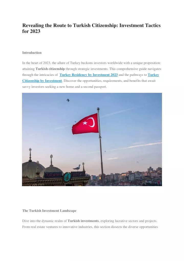 revealing the route to turkish citizenship