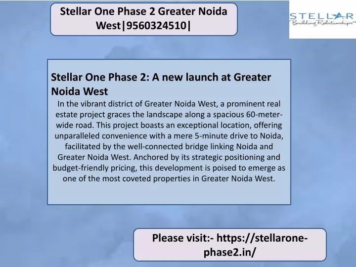 stellar one phase 2 greater noida west 9560324510