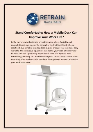 Retrain Back Pain: Mobile Standing Desks Online