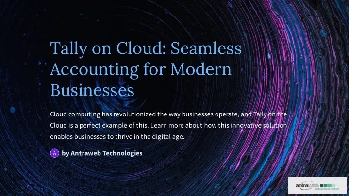 tally on cloud seamless accounting for modern