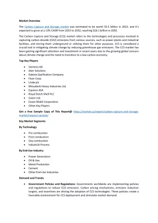 Carbon Capture and Storage market