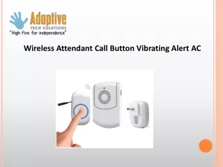 Wireless Attendant Call Button Vibrating Alert AC