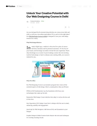 Best Institute for Web Designing Course in Delhi, NCR