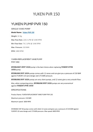 YUKEN PVR 150