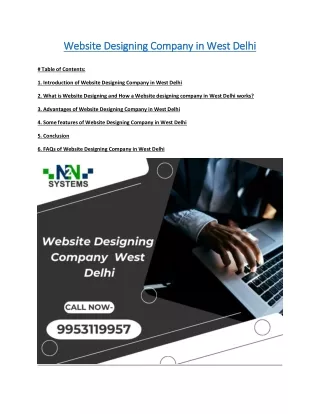 Website Designing Company in West Delhi