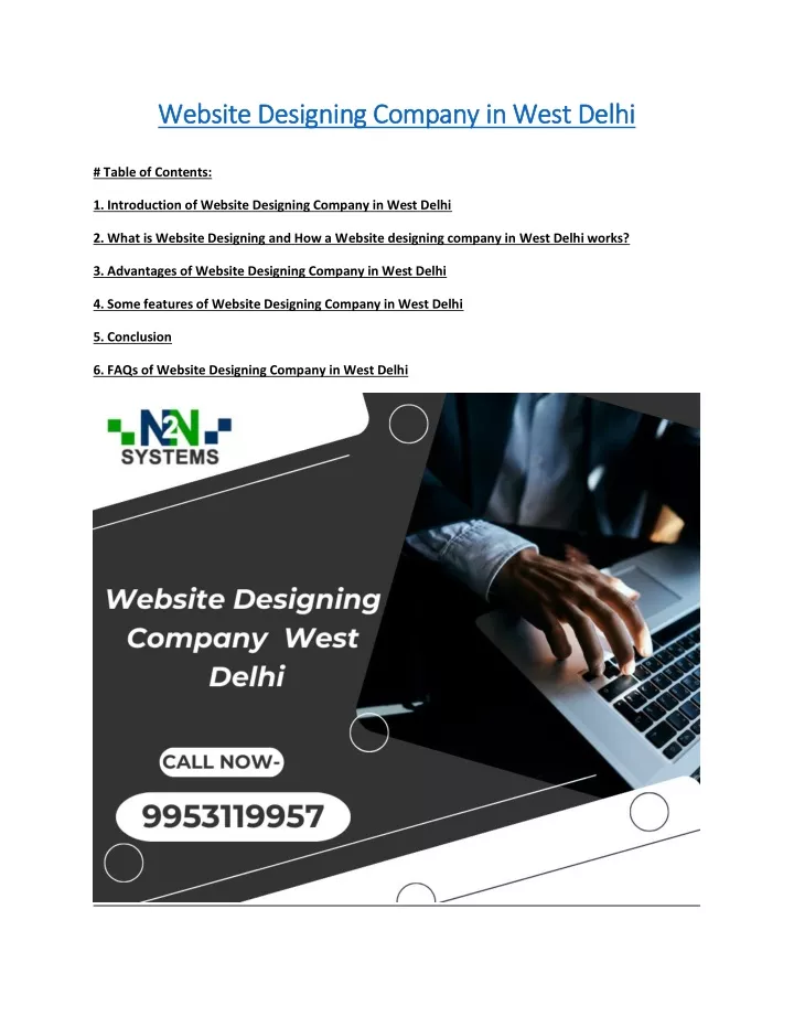 website designing company in west delhi website
