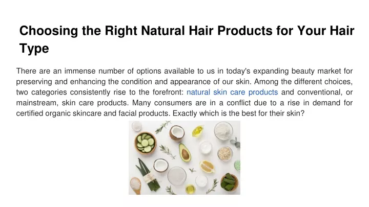 choosing the right natural hair products for your hair type