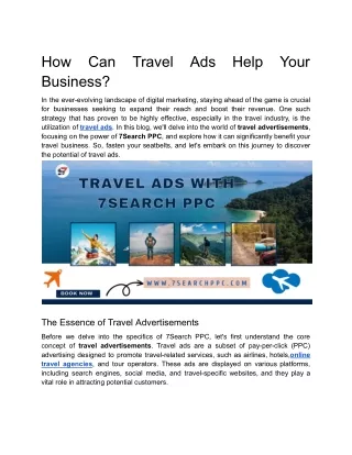 How Can Travel Ads Help Your Business