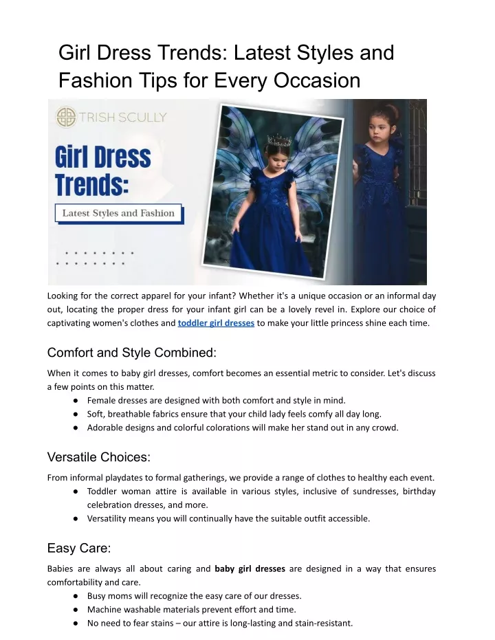 girl dress trends latest styles and fashion tips