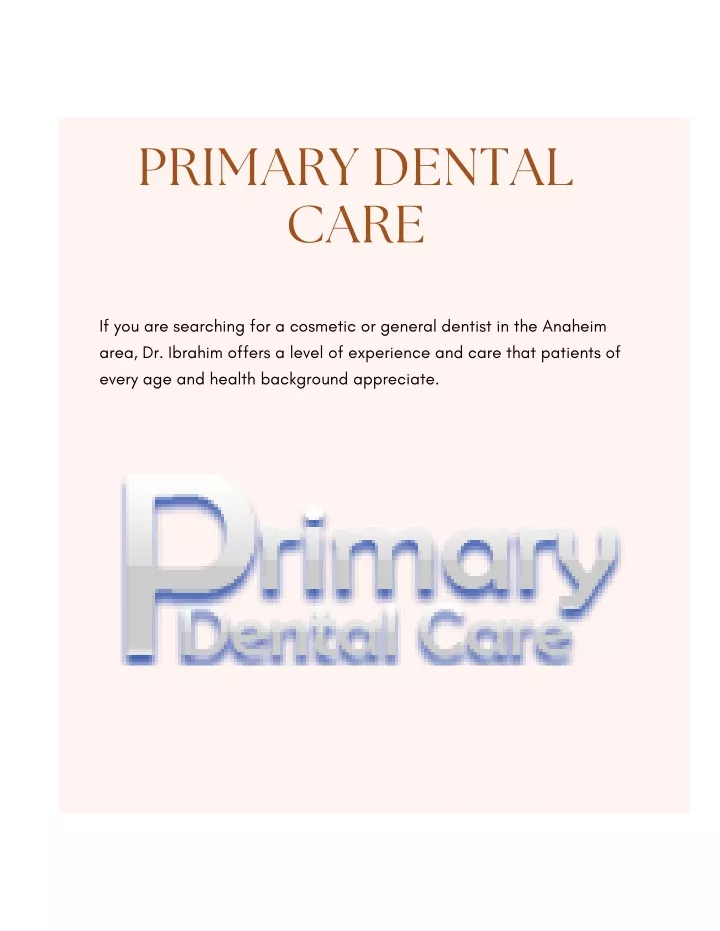 primary dental care