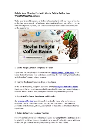 delight your morning feel with mocha delight