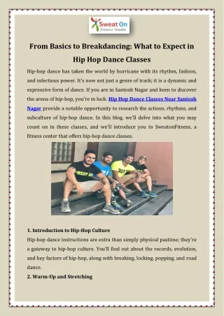 From Basics to Breakdancing  What to Expect in Hip Hop Dance Classes