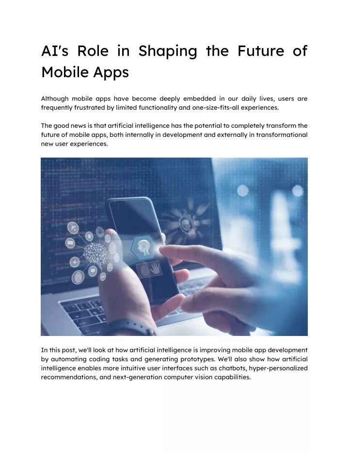 ai s role in shaping the future of mobile apps