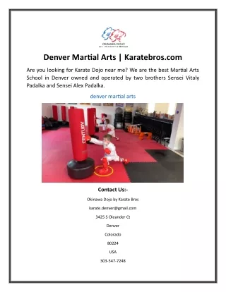 Denver Martial Arts Karatebros