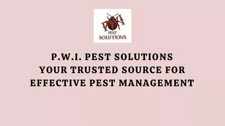 p w i pest solutions your trusted source