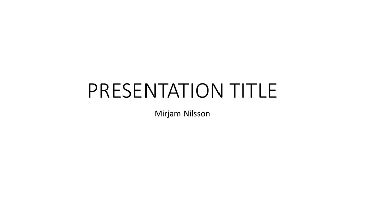 presentation title