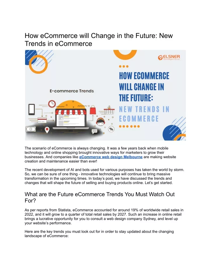 how ecommerce will change in the future