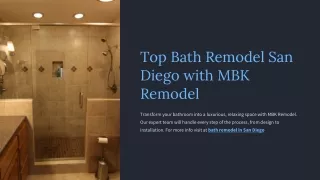 Top Bath Remodel San Diego with MBK Remodel