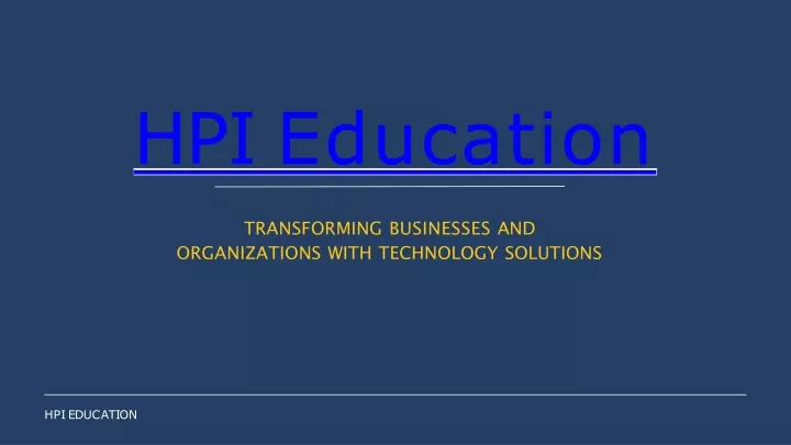 hpi education