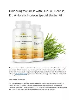 Unlocking Wellness with Our Full Cleanse Kit