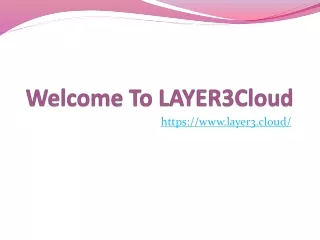 welcome to layer3cloud