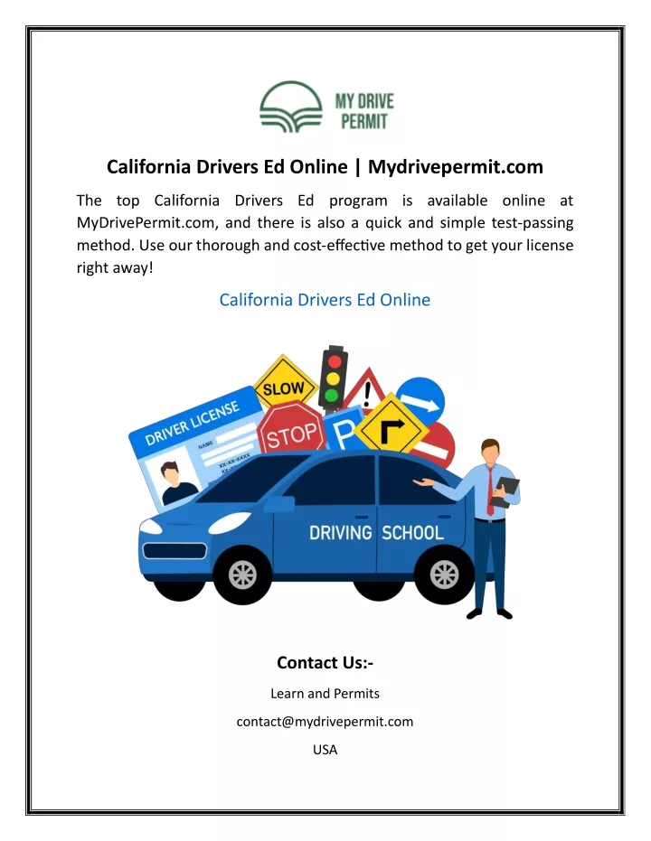 california drivers ed online mydrivepermit com