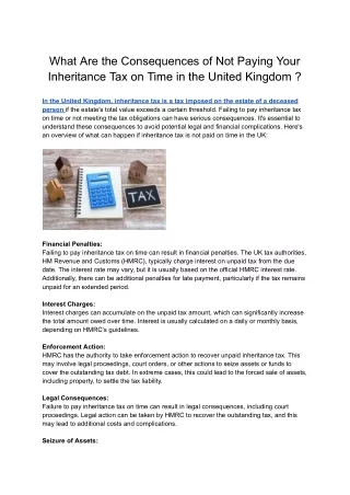 What Are the Consequences of Not Paying Your Inheritance Tax on Time in the United Kingdom