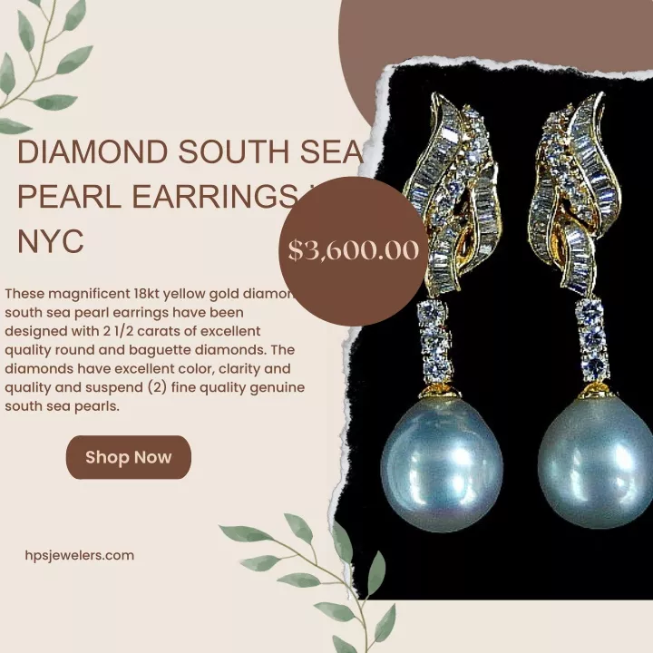 diamond south sea pearl earrings in nyc
