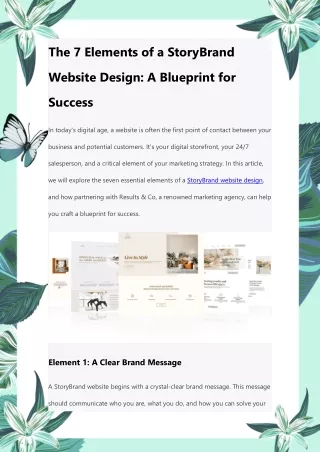 The 7 Elements of a StoryBrand Website Design