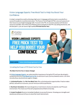 Vision Language Experts: Free Mock Test to Help You Boost Your Confidence