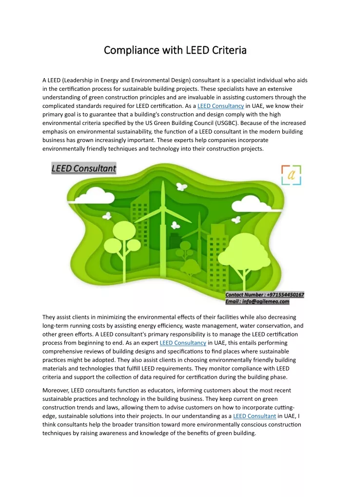 complia compliance with leed nce with leed