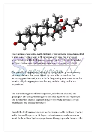 hydroxyprogesterone is a synthetic form